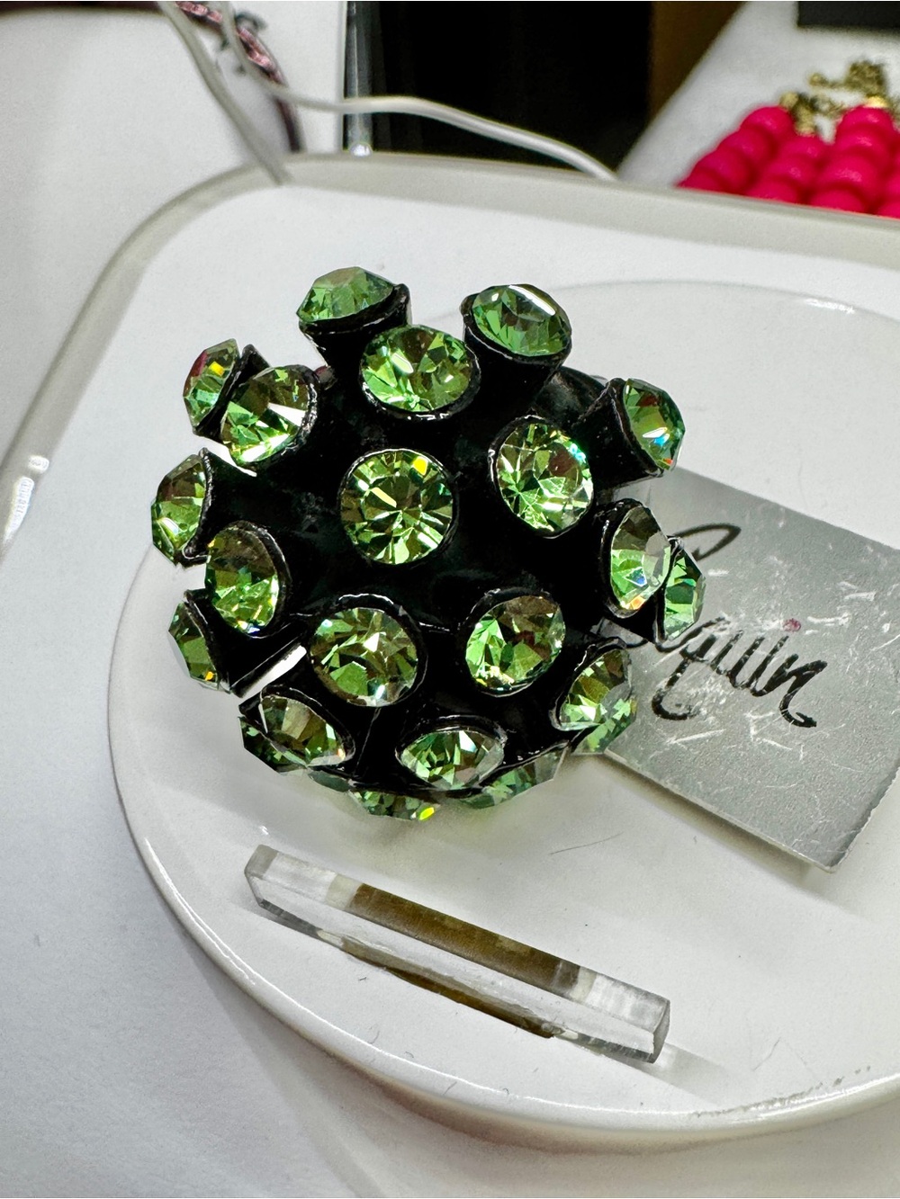 Green Crystal Cluster Statement Ring - Unbranded - Picture 8 of 9